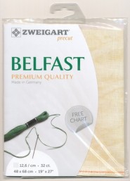 Лен Zweigart Belfast Vintage 32. Цвет 2349 Молочный с песочным Vintage Sahara