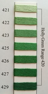 Needlepoint  421.     Holly Green